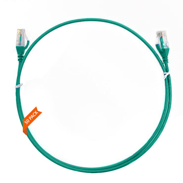 0.15mÂ CAT6 Ultra Thin LSZH Ethernet Network Cable | Â 50 Pack Green