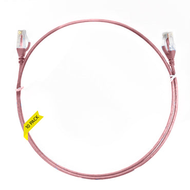 0.15mÂ CAT6 Ultra Thin LSZH Ethernet Network Cable | Â 10 Pack Pink