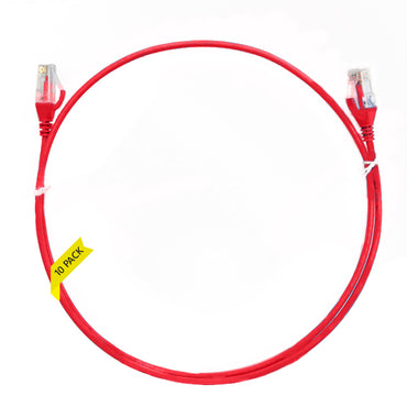 0.15mÂ CAT6 Ultra Thin LSZH Ethernet Network Cable | Â 10 Pack Red